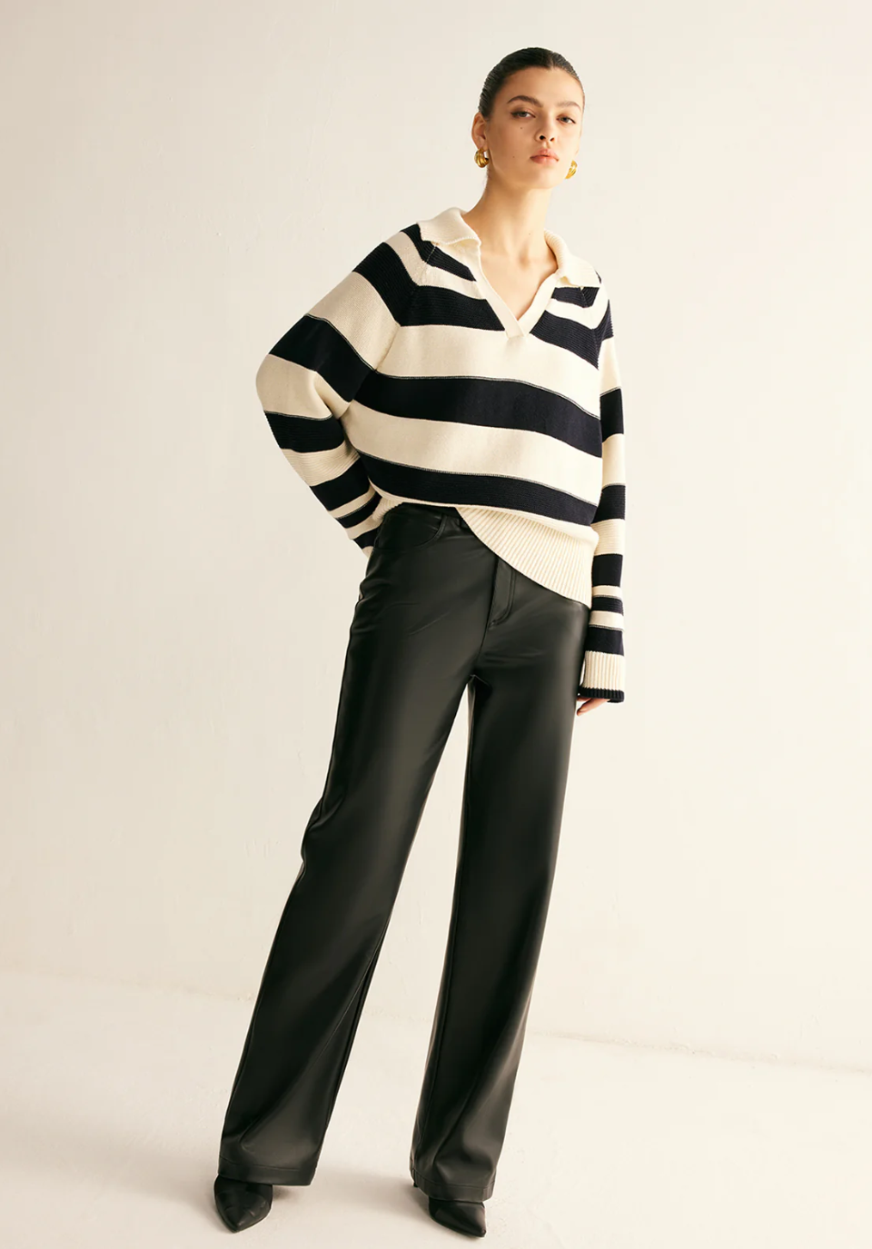 Striped Polo Sweater