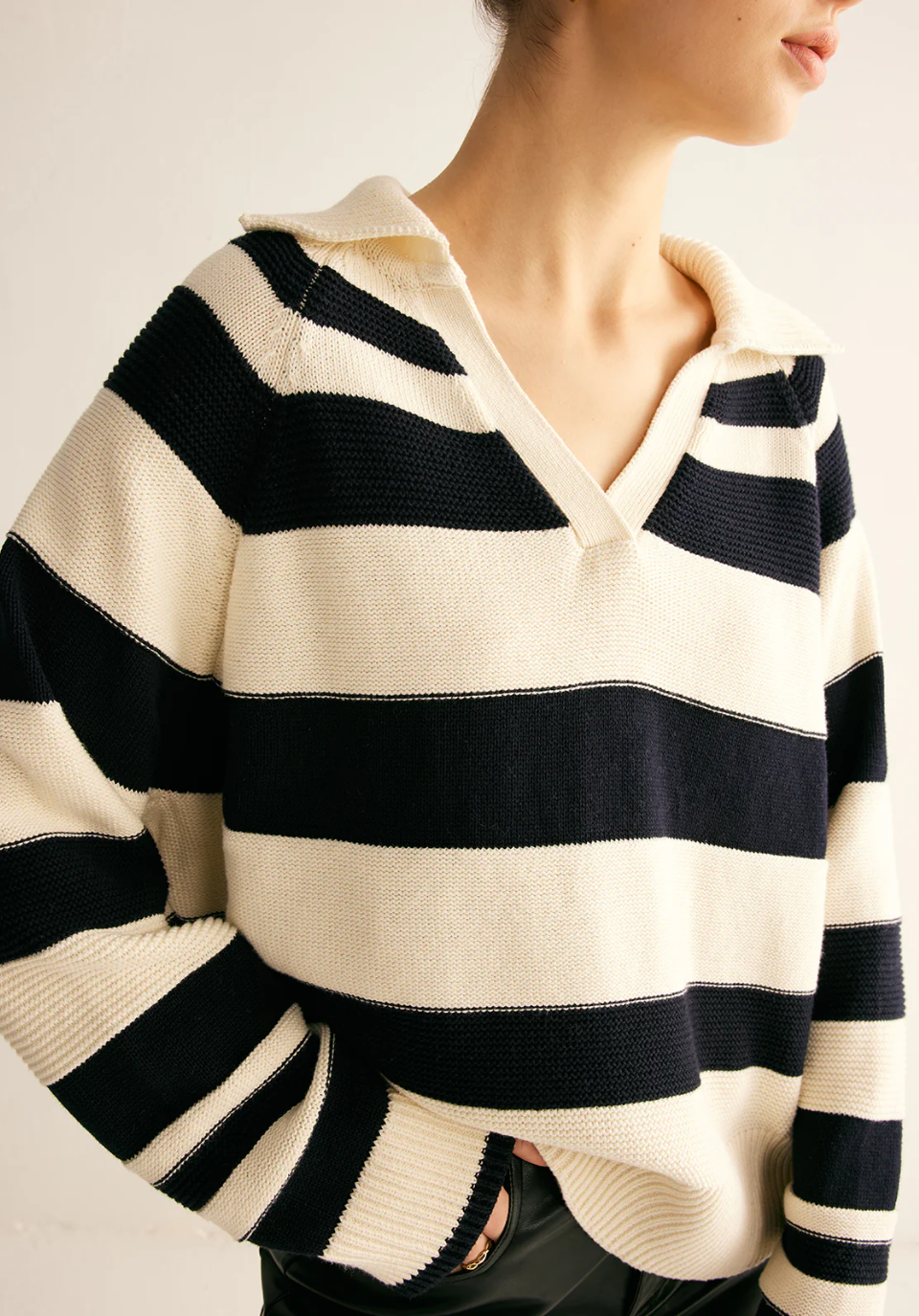 Striped Polo Sweater